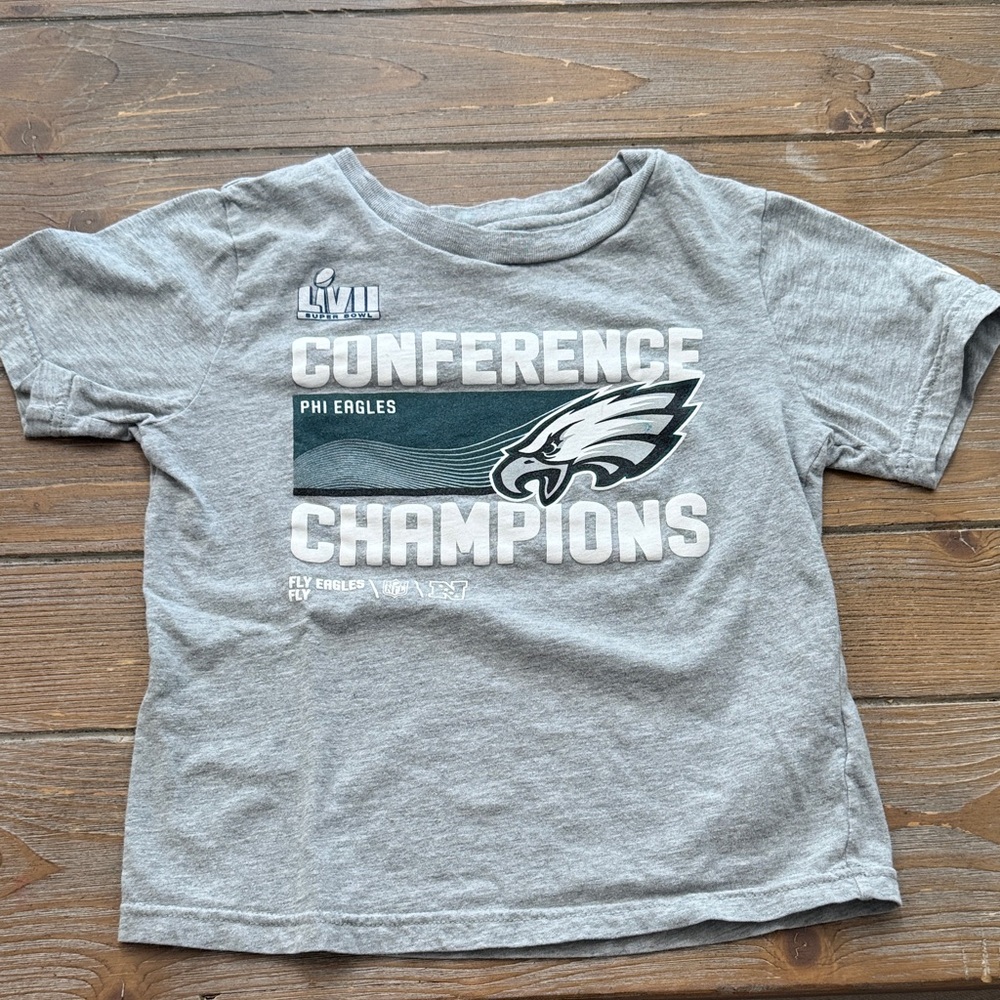 Nike Philadelphia Eagles Gray Conference Champions Kids T-Shirt Size Youth L